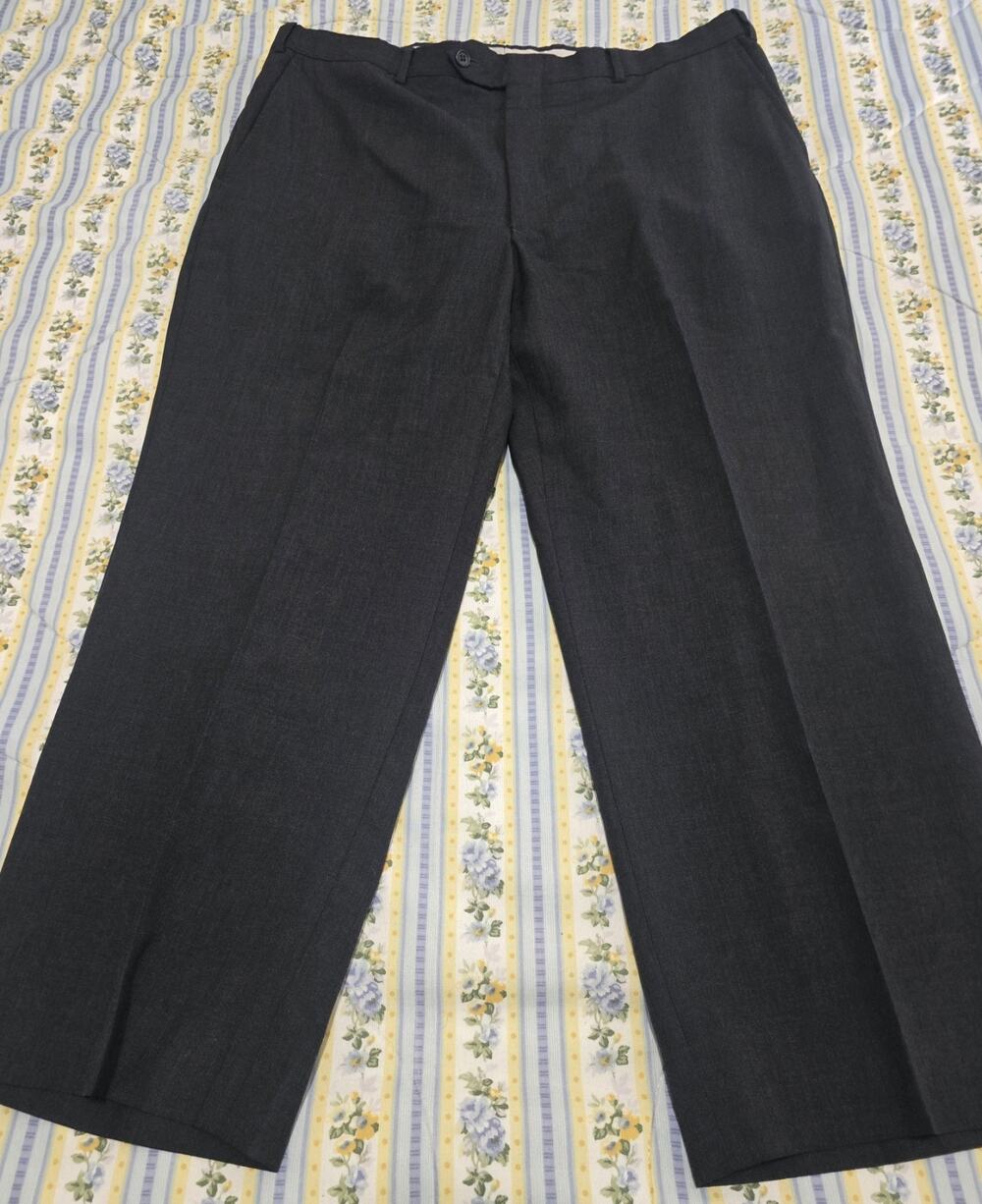 Stafford Dress Pants 38x26 Worsted Wool Charcoal Grey